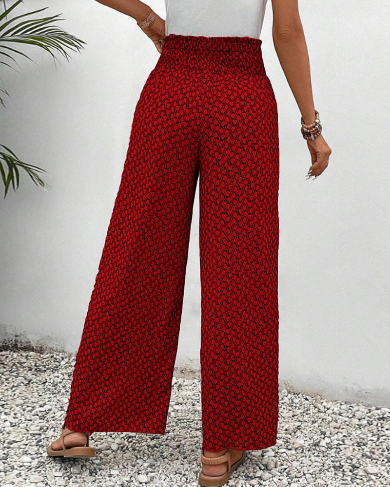 Hosen mit Chiffonmuster
