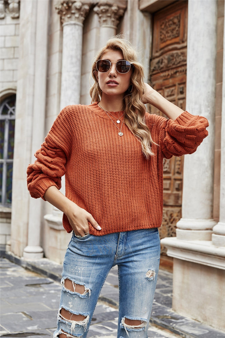 W&W Mode Kurzer Pullover Gestrickter Pullover