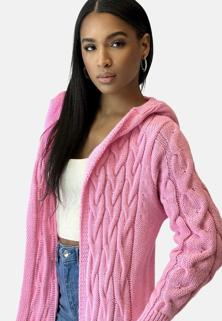W&W Mode - Lange Strickjacke mit Kapuze