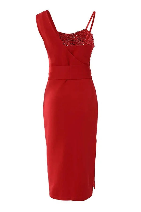 W&W Mode | Tampa Nights Pailletten Patch Schlitz Partykleid