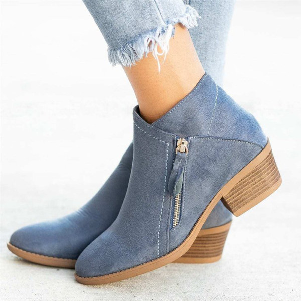 W&W Mode | Bequeme halbhohe Lederstiefeletten für Damen
