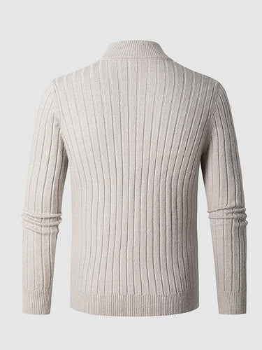 W&W Mode | Herren Freizeitpullover Mit Reißverschluss Aus Kabelstrick