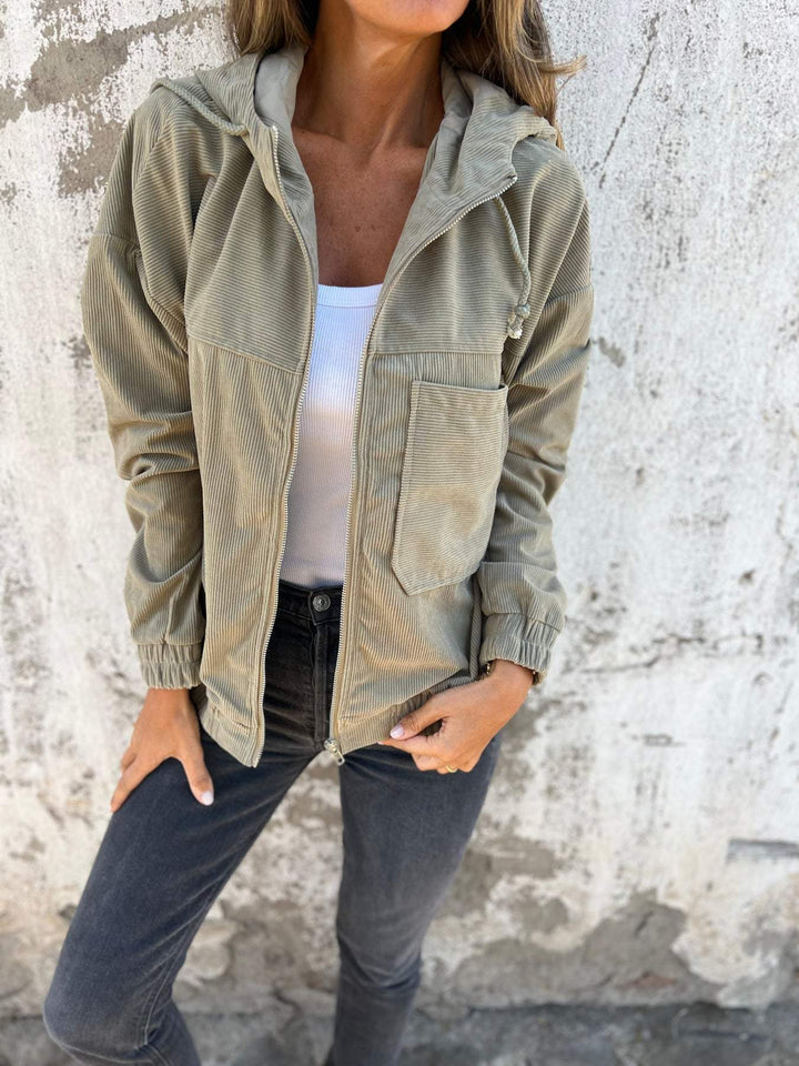 W&W Mode | Lässige Jacke Mit Kapuze Und Reißverschluss Für Damen