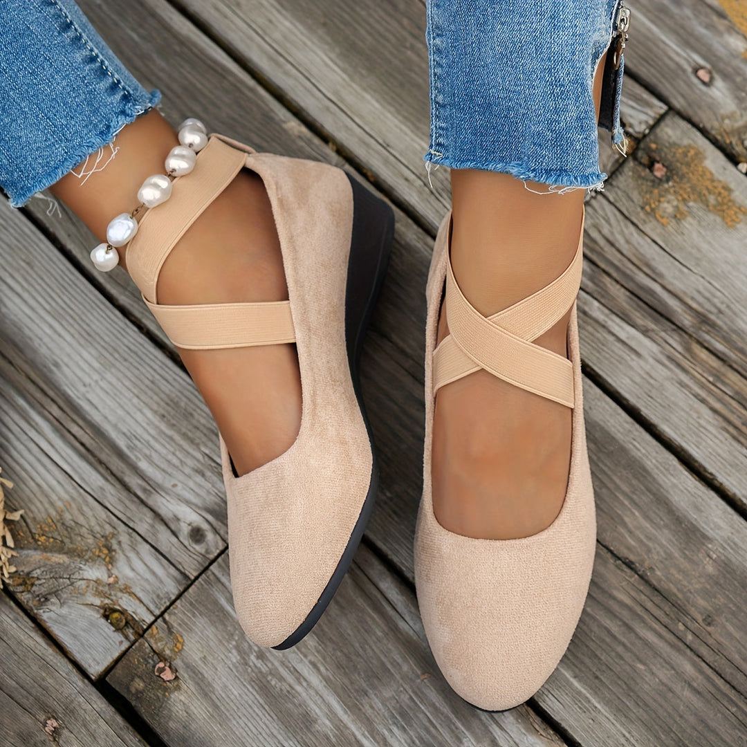 W&W Mode | Einfache Damen Ballerinas Aus Atmungsaktivem Samt