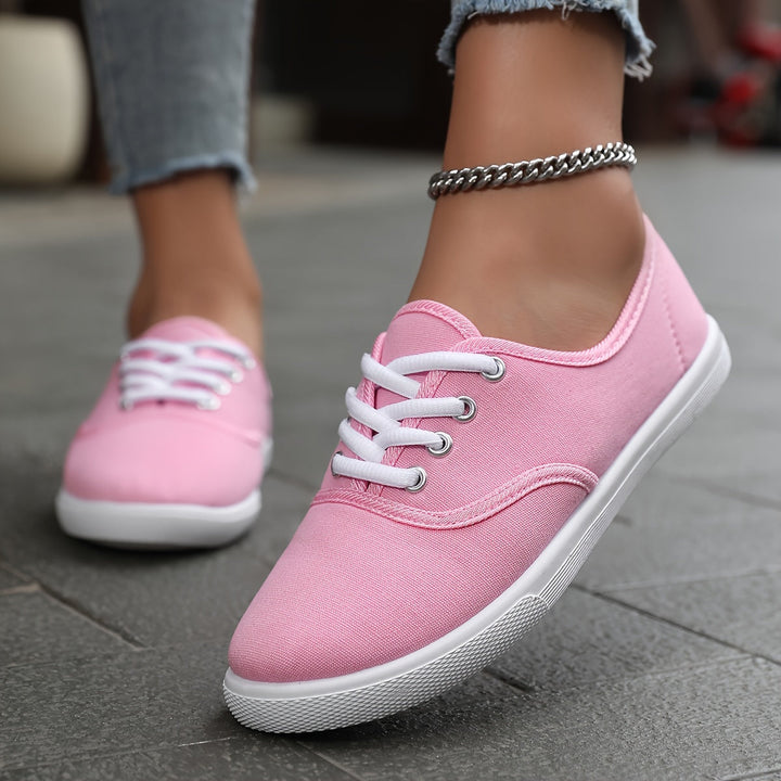 W&W Mode | Bequeme Niedrige Canvas Schnürschuhe