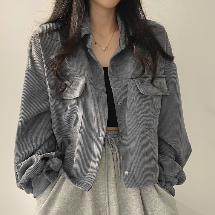 W&W Mode | Damenjacke Aus Cord Mit Kurzem Revers