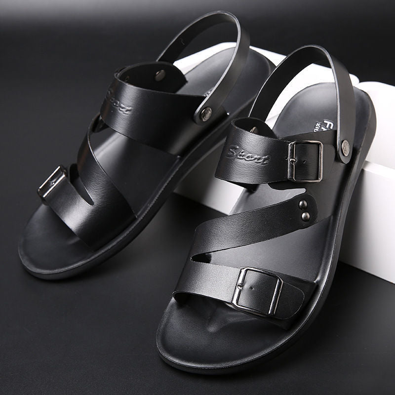 W&W Mode | Sandalen Aus Spaltleder Mit Schnalle