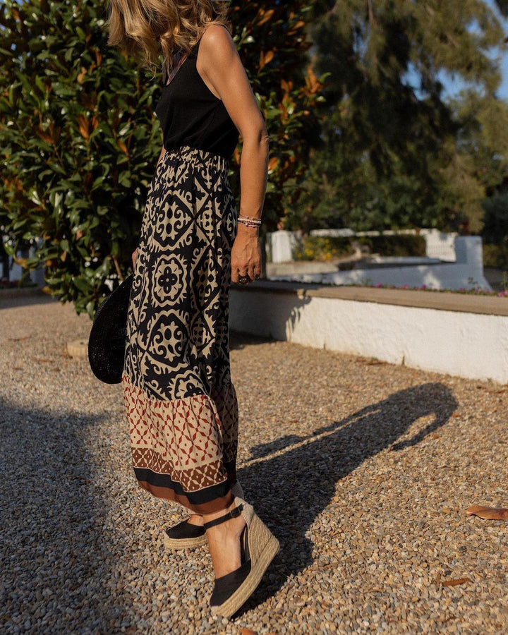 W&W Mode | Boho Lange Rock Mit Print