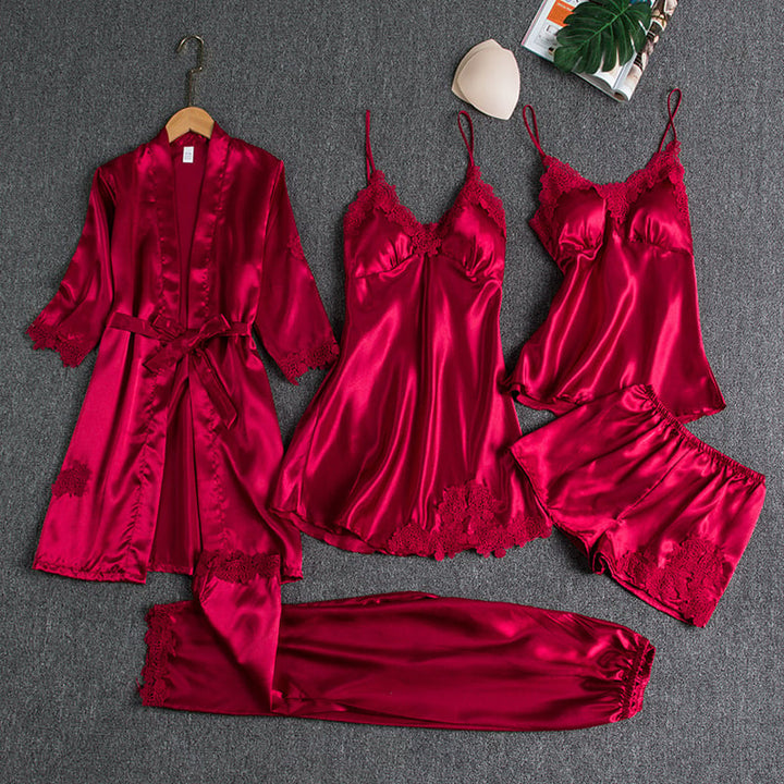 W&W Mode | Luxuriöses Satin Nachtkleid Set