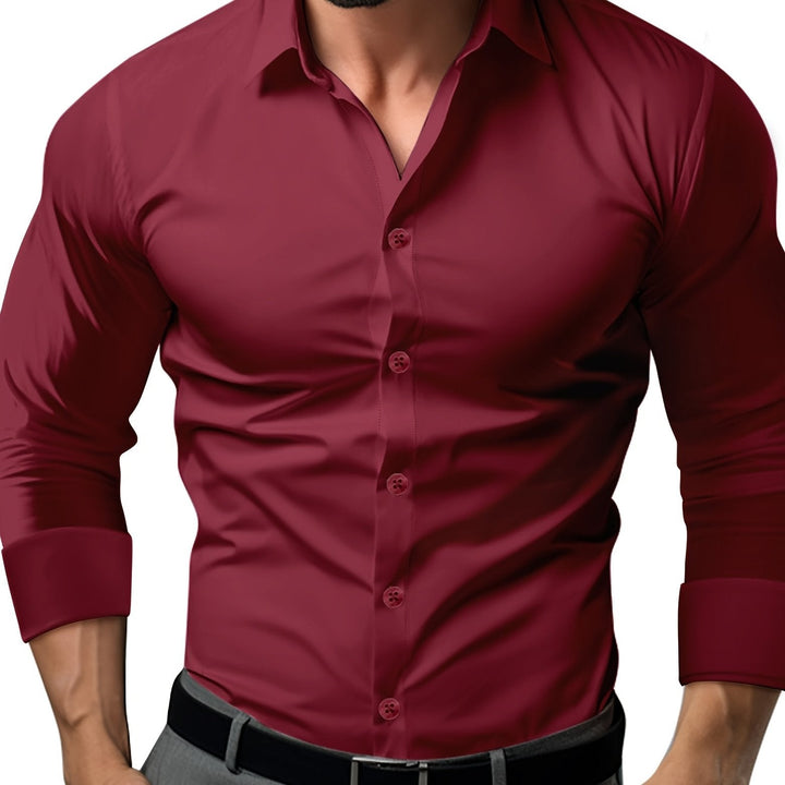 W&W Mode | Slim Fit Einfarbiges Baumwollhemd