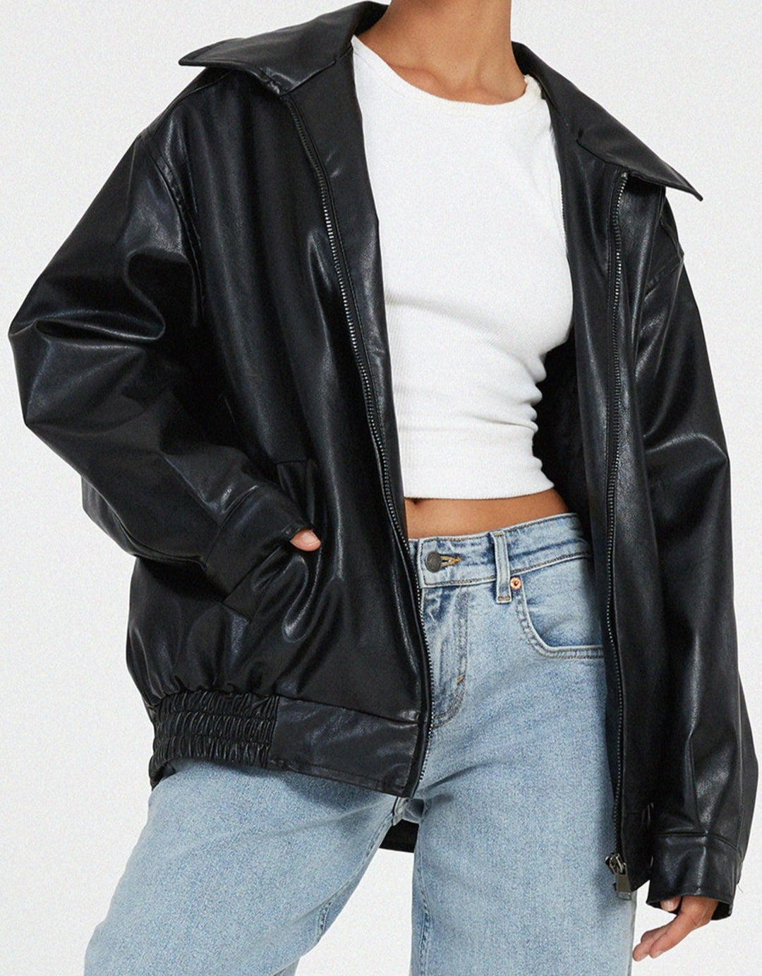W&W Mode - Lässige Lederjacke für Damen
