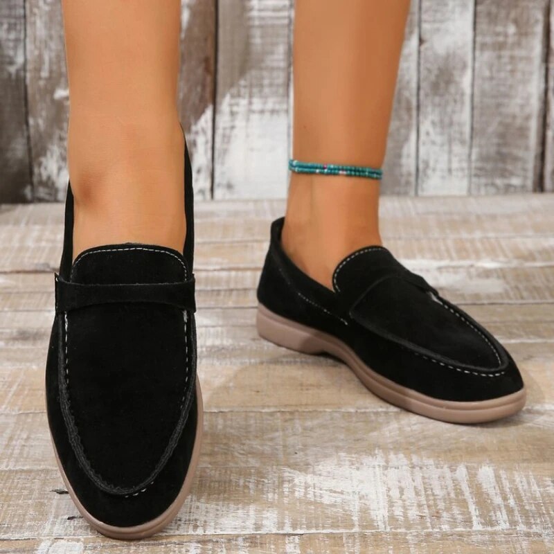 W&W Mode | on Loafers - Wildleder Damen Slipper