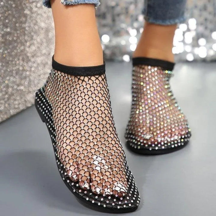 W&W Mode | Flatsandalen mit Strass-Design