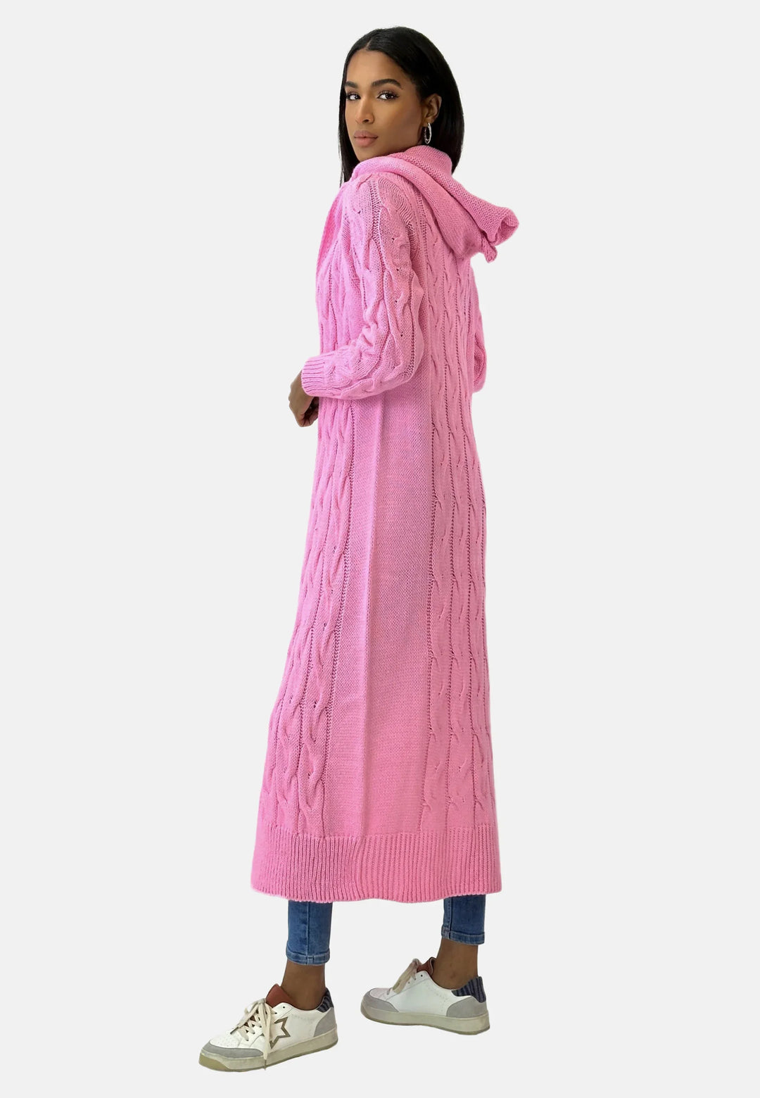 W&W Mode - Lange Strickjacke mit Kapuze