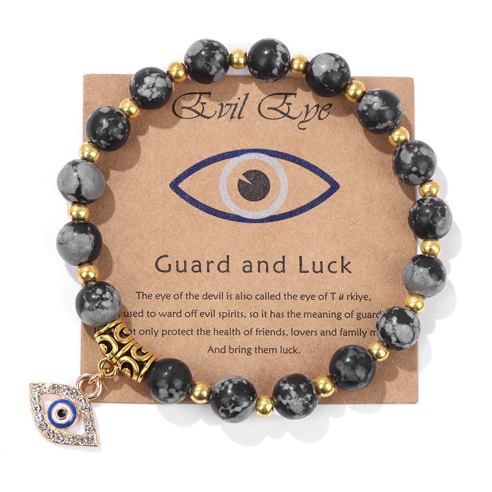 Perlenarmband mit Blatt-, Herz- und Sternmotiven
