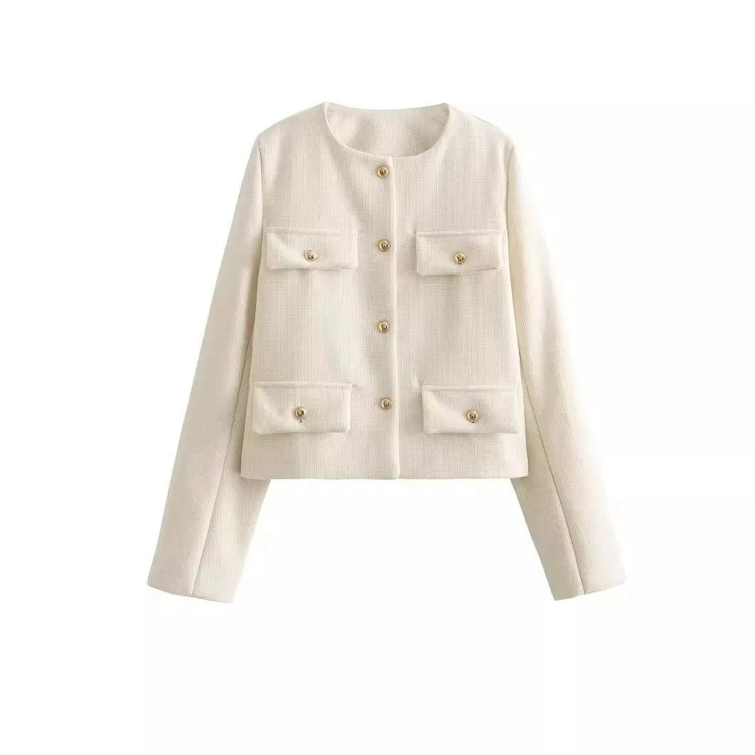 W&W Mode | Schicke und elegante Blazerjacke mit Knopfverschluss für Damen