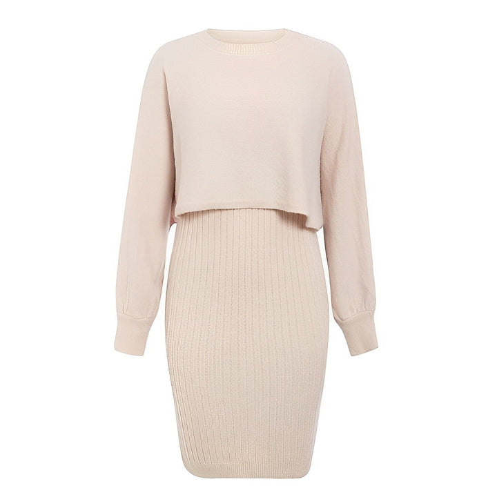 W&W Mode | 2|Teiliges Strickkleid Mit Flügelärmeln