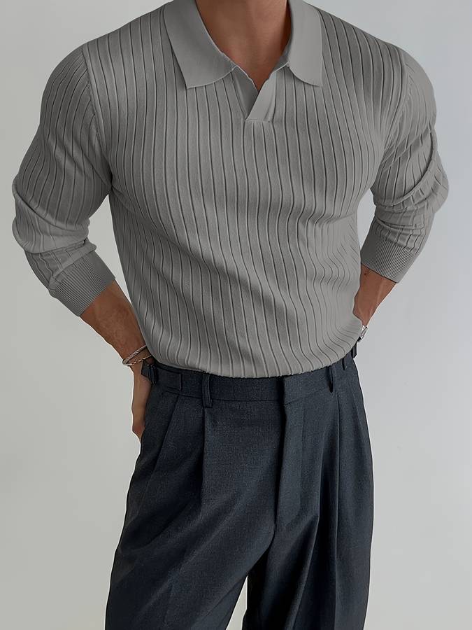 W&W Mode - Lässiger Herrenpullover mit V-Ausschnitt