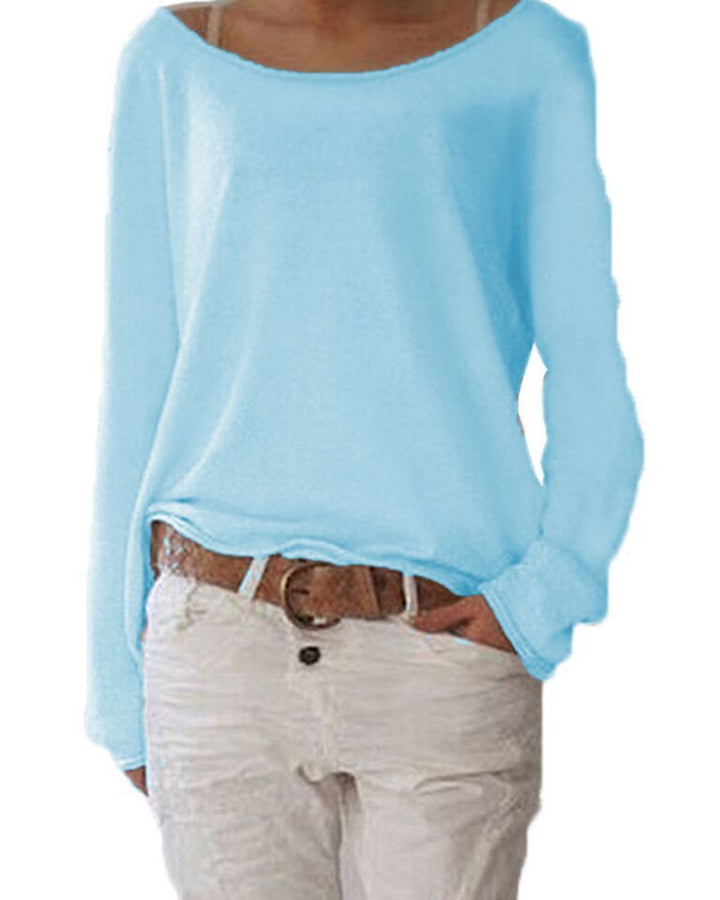 W&W Mode | Eleganter Leichter Pullover Mit Rundhalsausschnitt