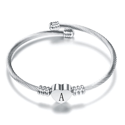 W&W Mode | Buchstaben Edelstahl Armreif