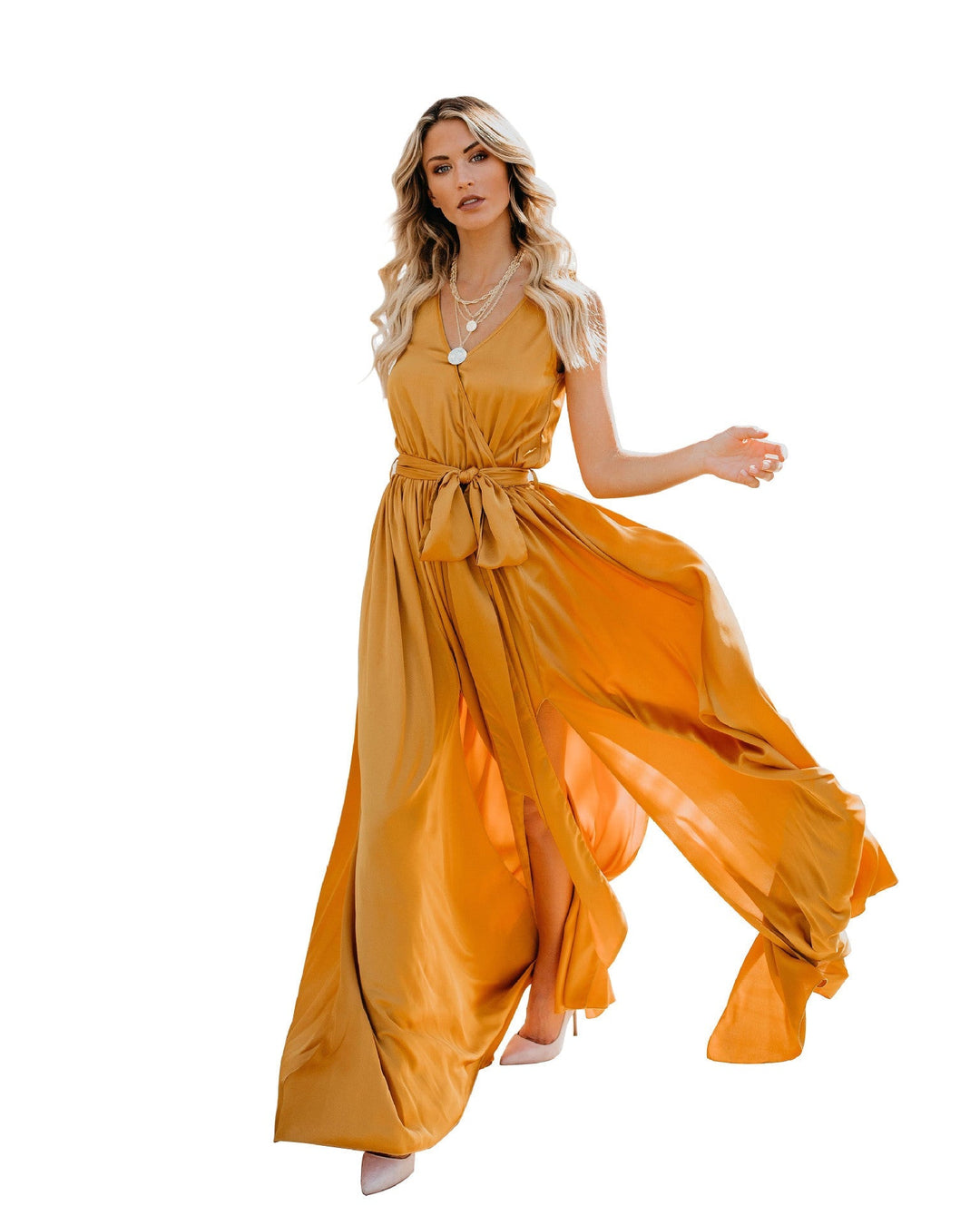 Ärmelloses langes Damenkleid