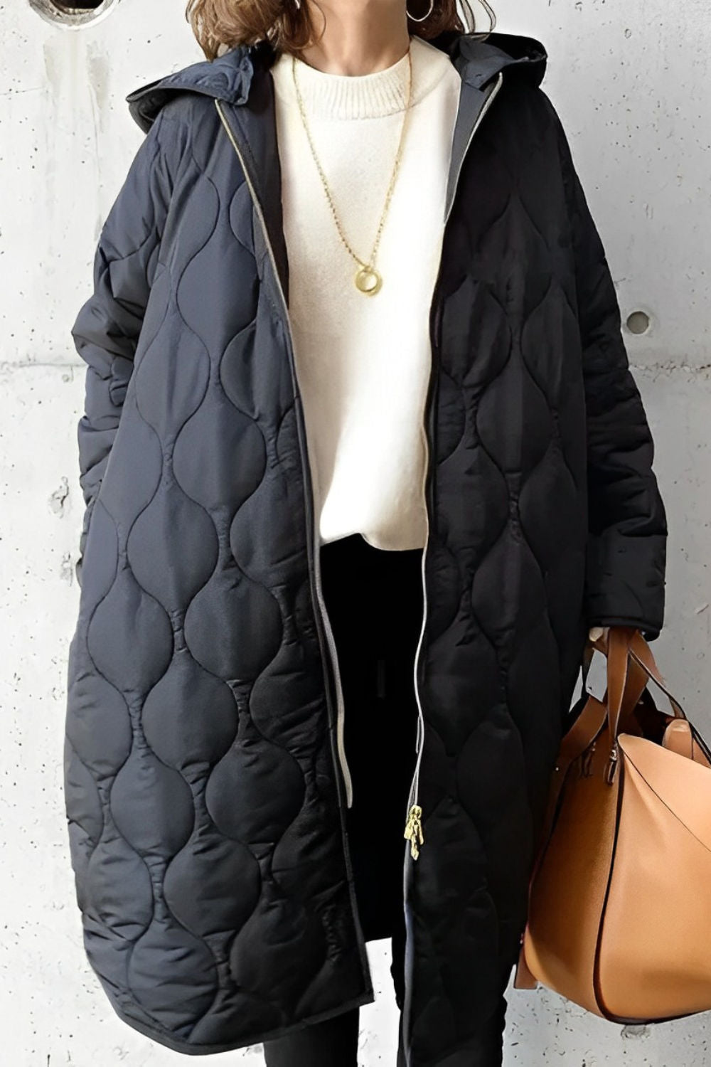 Damen langer Parka mit Kapuze und praktischen Taschen