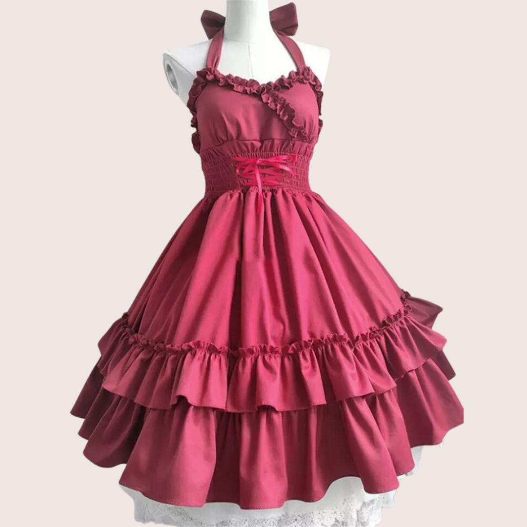 W&W Mode | Romantisches Rüschenkleid mit Schleifenkragen