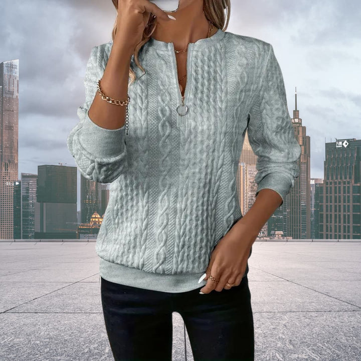 W&W Mode | Strickpullover mit halbem Reißverschluss Damen