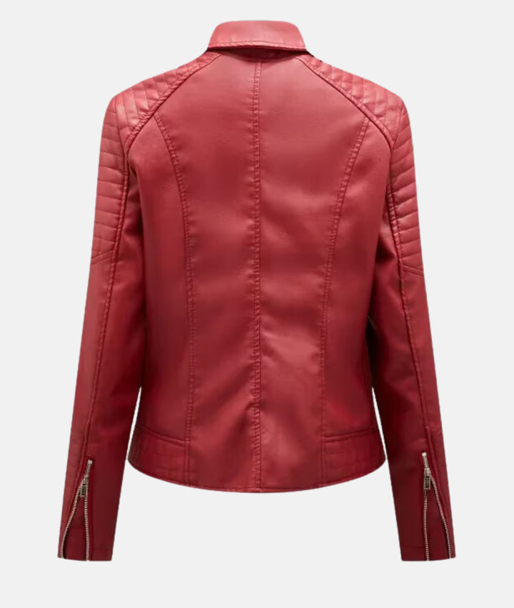 W&W Mode | Damen Lederjacke ohne Kapuze - Stilvolle Bikerjacke