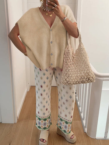 W&W Mode | V-Ausschnitt Kurzarm Cardigan