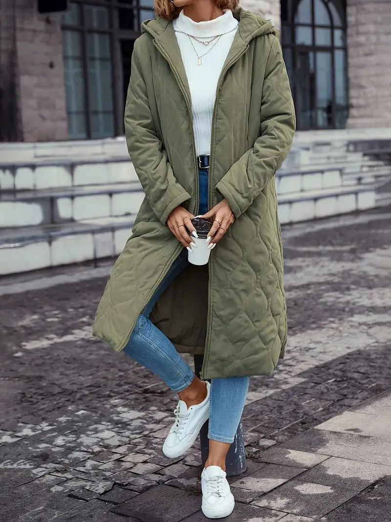Damen Fleecejacke mit Wattierung, Futter und Kapuze für kalte Tage