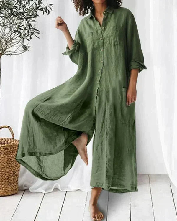 Superschicker Leinen-Overall für Frauen