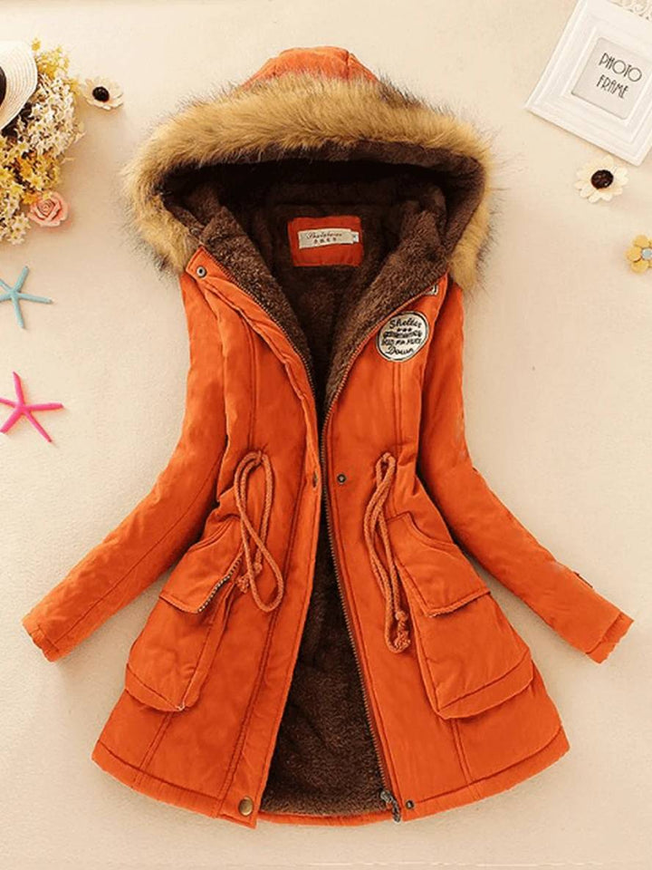 W&W Mode | Damen Parka in Mittellanger Ausführung Mit Reißverschluss