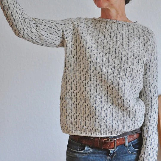 W&W Mode | Smart Grauer Pullover Mit Rundhalsausschnitt