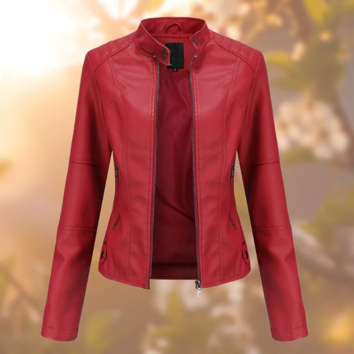 W&W Mode | Bequemes Lederjacke Mit Vollem Ärmel