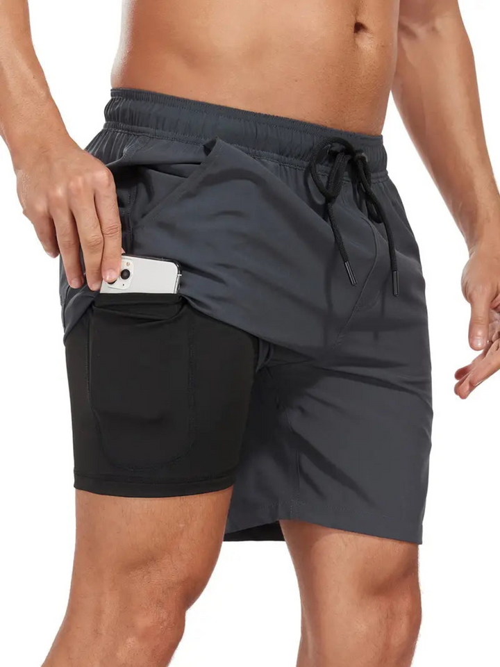 W&W Mode | Schnell Trocknende Herren Badehose Doppelschicht Design