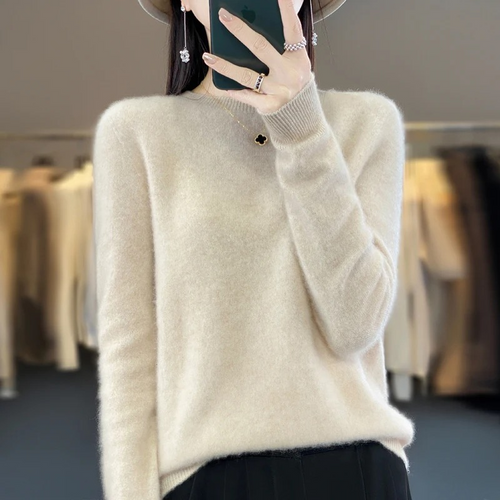 W&W Mode | Cashmere Pullover Damen Stilvoller Rundhals, Weich & Komfortabel