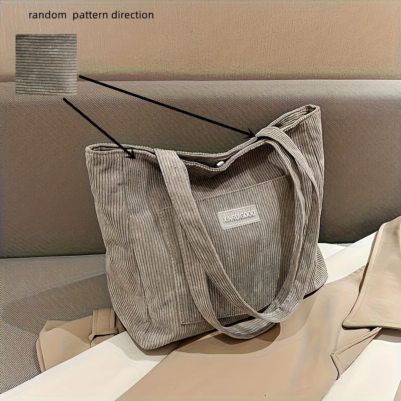 Damen Cordtasche mit geräumigem Innenfach und vielseitiger Trageweise