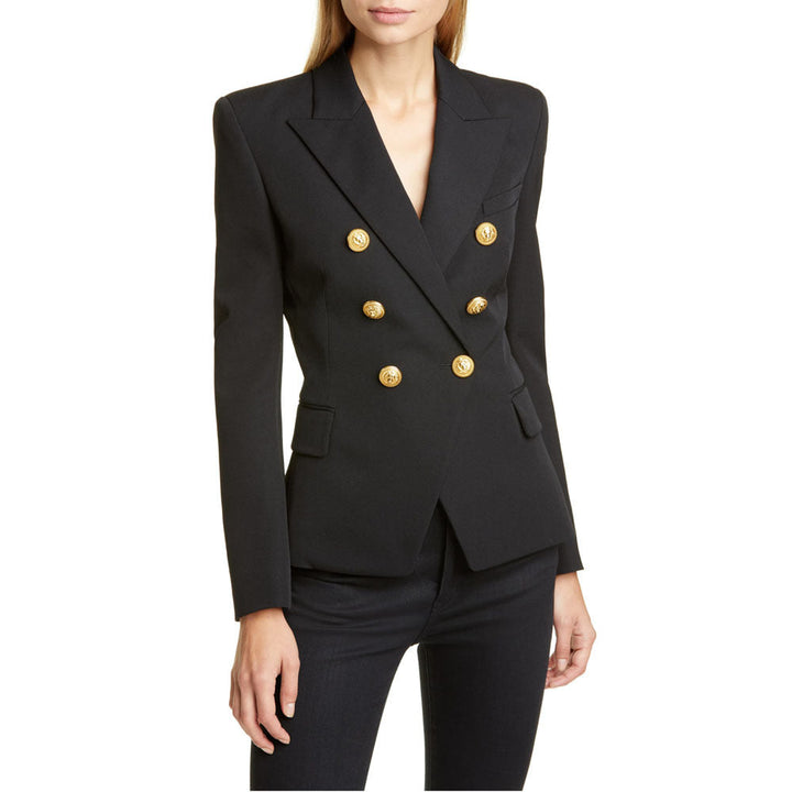 Damen Blazer im doppelten Knopfdesign mit goldenen Akzenten W&W Mode