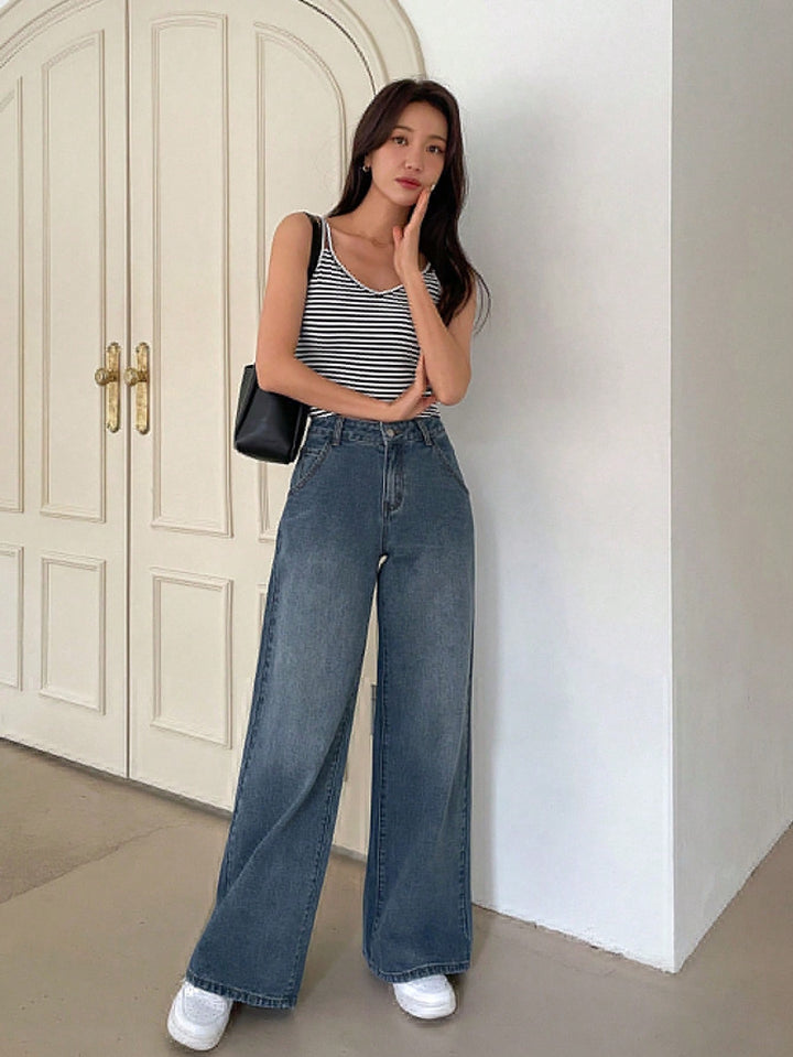 W&W Mode | Figurfreundliche High-Waist Weite Jeans