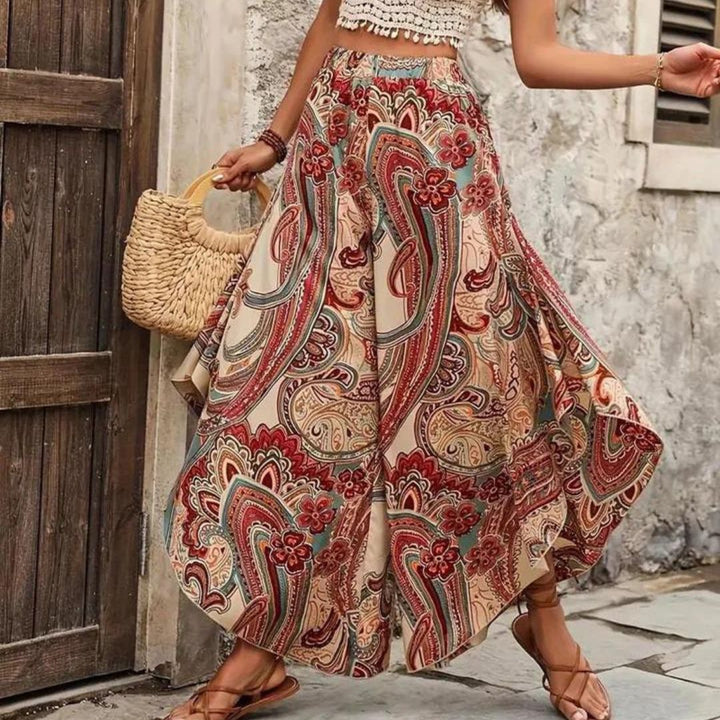 W&W Mode | Boho Paisley-Hose mit weitem Bein