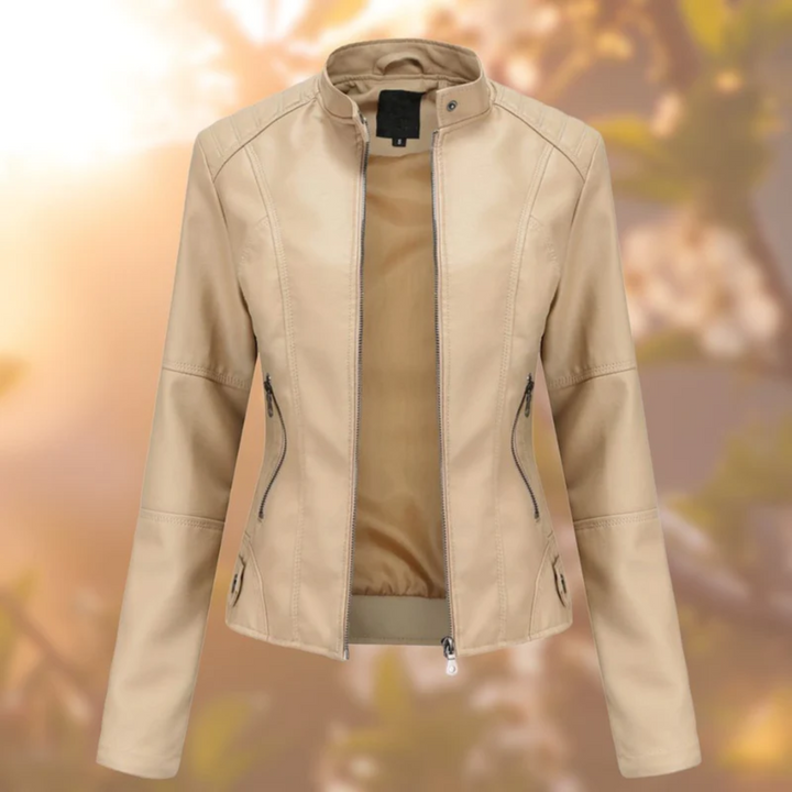 W&W Mode | Bequemes Lederjacke Mit Vollem Ärmel