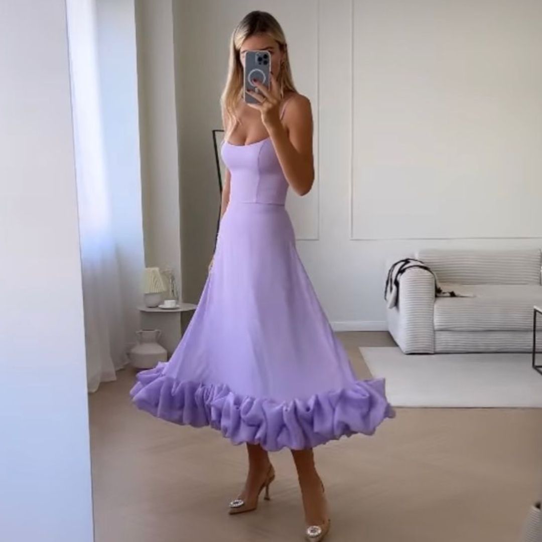W&W Mode | Charmantes Midi-Dress mit Rüschen