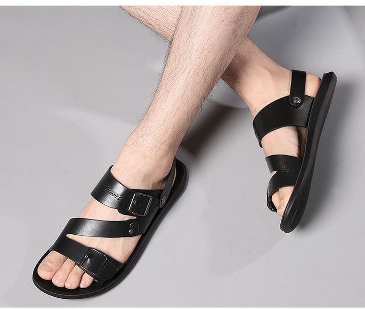 W&W Mode | Sandalen Aus Spaltleder Mit Schnalle