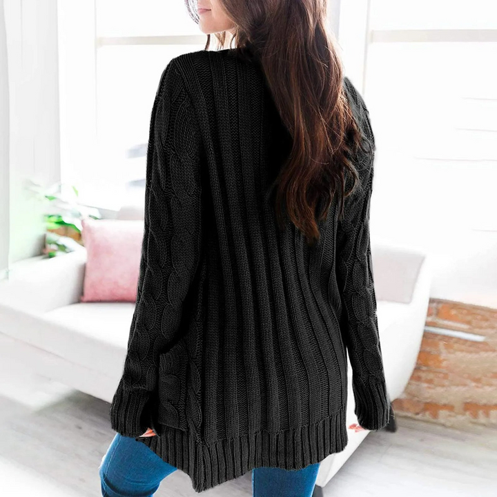 W&W Mode | Stylische Lange Strickjacke Für Damen Mit Knopfleiste