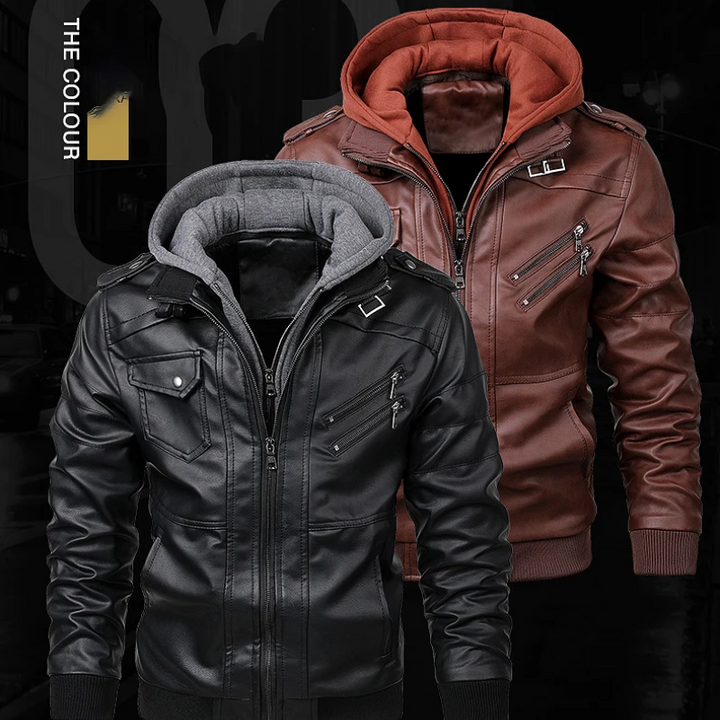 W&W Mode | Lederjacke Herren Mit Reißverschluss, Klassische Jacke Aus Echtleder