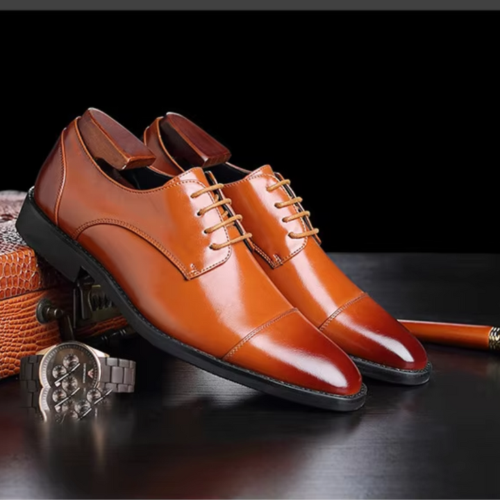 W&W Mode | Luxuriöse Leder Herrenschuhe Mit Schnürung Und Polierter Oberfläche