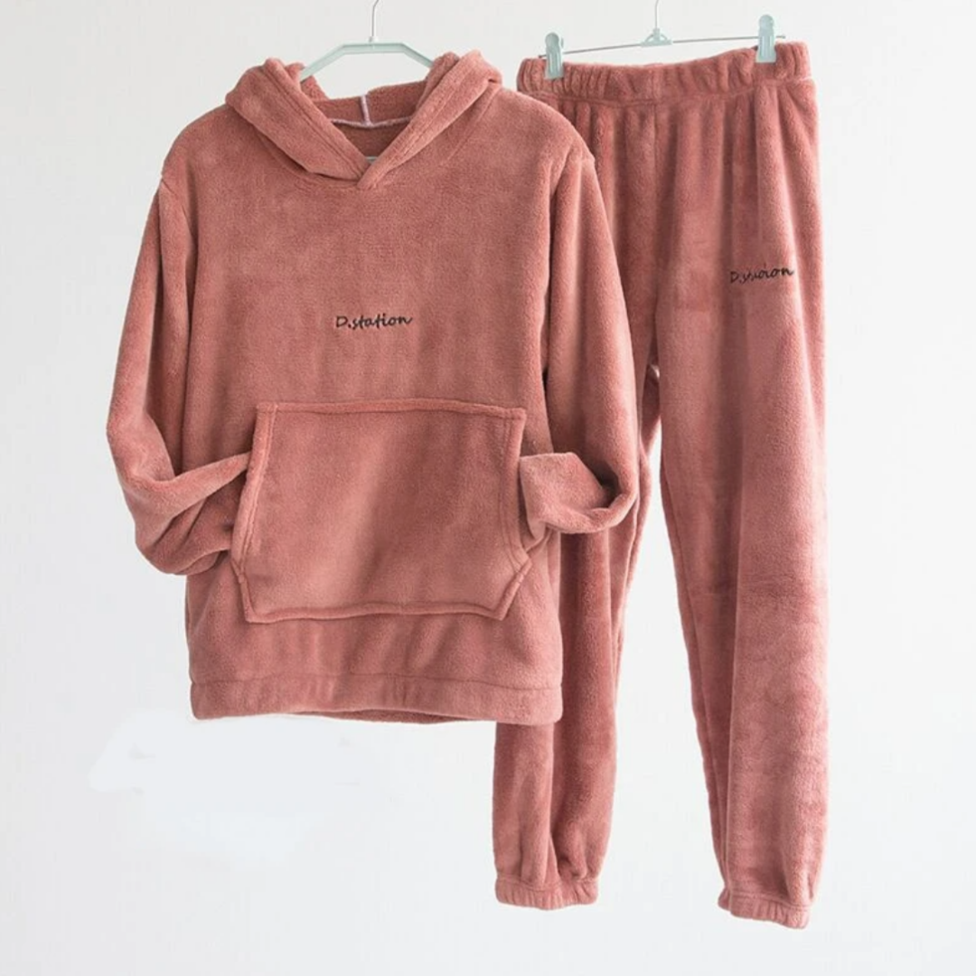 W&W Mode | Bequemer Fleece Hausanzug für Zuhause