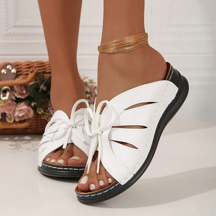 W&W Mode - Modische orthopädische Damen-Schnürsandalen mit weicher Sohle