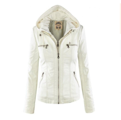 W&W Mode Solide Lederjacke mit Revers